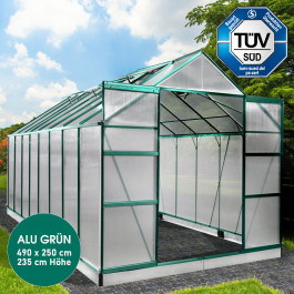 Aluminium-Gewächshaus 490x250x235 grün