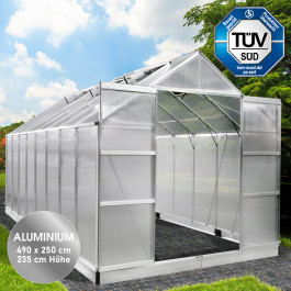 Aluminium Gewächshaus 490x250x235 