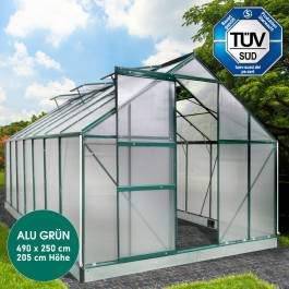 Aluminium Gewächshaus 490x250x205 grün