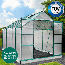 Aluminium Gewächshaus 380x250x235 grün
